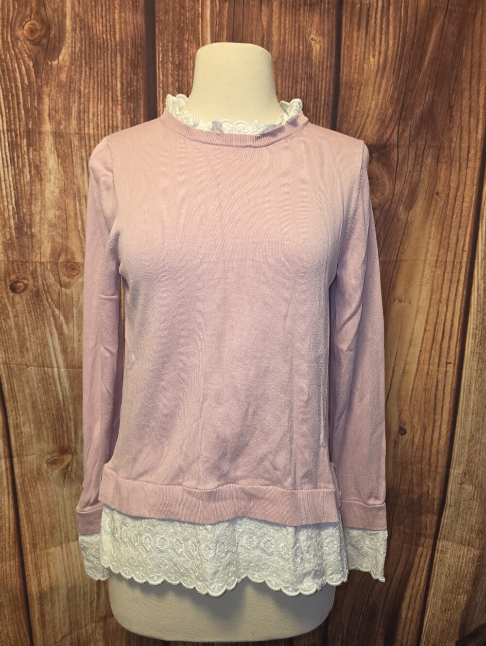 Boden Knit Top Size US6 Pink/White